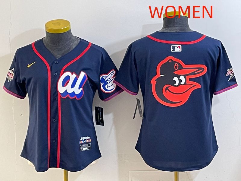 Women 2025 Baltimore Orioles Blank Drak Blue All star Nike MLB Jersey style 05